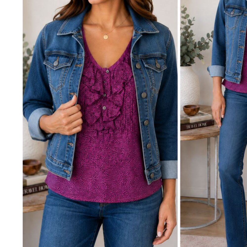 Banana Republic Berry Sleeveless Ruffle & Pintuck Front V-neck Lined Top Size S - Picture 7 of 7